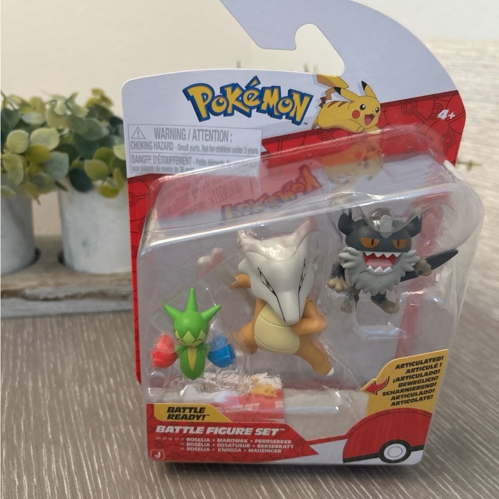 Pokemon Battle Ready Figure set Roselia Marowak & Perrserker‎ 3 Pack new 2025